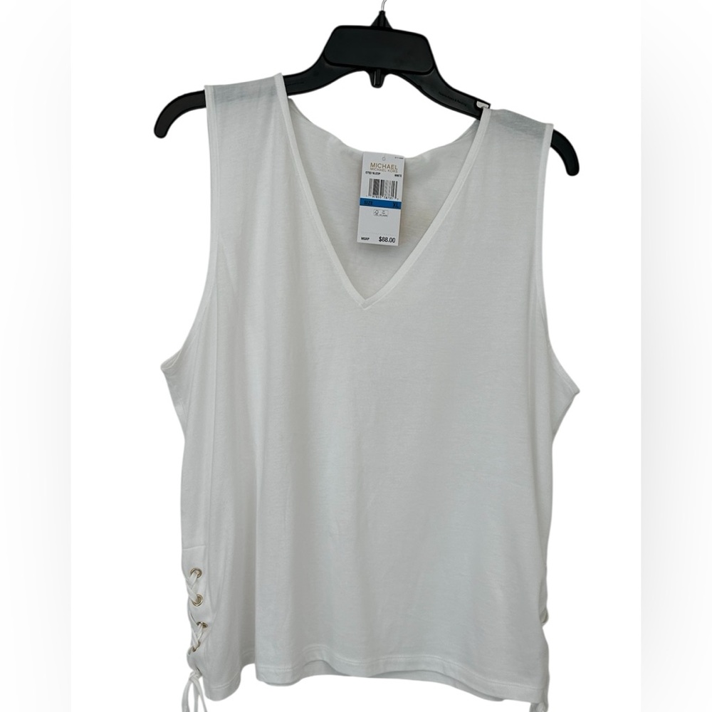 NWT • Michael Kors V-Neck White Tank Top